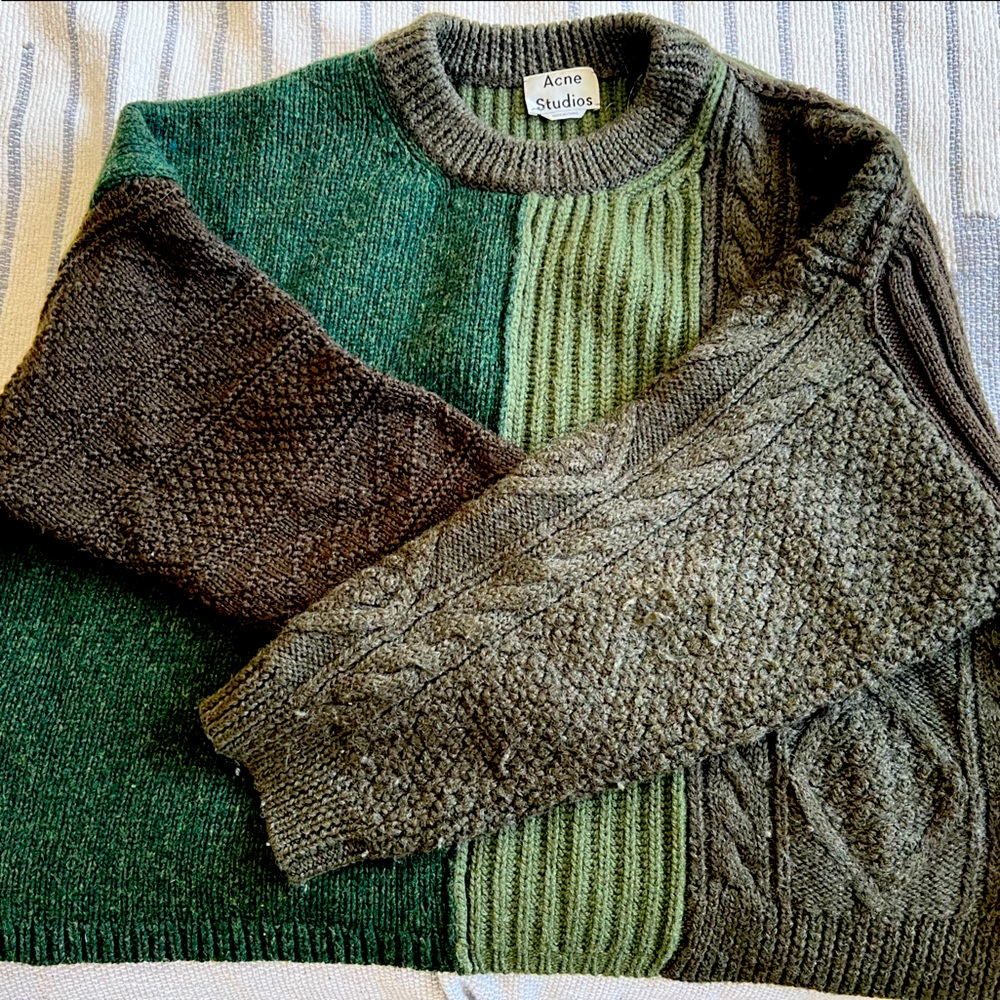Green Acne Studios Chunky Sweater